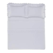 Jogo de Cama King 100% Algod�o Eg�pcio Trussardi Romanza Branco e Branco