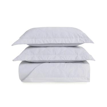 Colcha com Porta-Travesseiro Queen 250x250cm 300 fios Trussardi Romanza Branco
