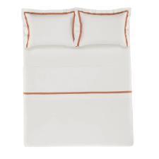 Jogo de cama Trussardi Vercelli cetim 300 fios queen 4 pe�as branco e solare