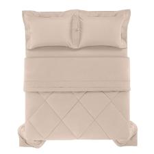 Edredom Trussardi Grasso cetim 300 Fios casal 220x270cm nocciola