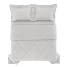 Edredom Trussardi Grasso cetim 300 Fios casal 220x270cm marmo