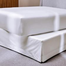 Saia para Cama Box Casal 100% Algod�o Trussardi Tullia Branco e Branco