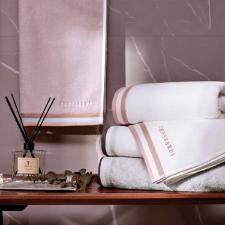 Toalha banh�o em algod�o Trussardi Montello 86x160cm soft ros� e rosa