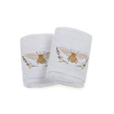 Jogo lavabo com bordado em algod�o Trussardi Limoncino 30x50cm 2 pe�as branco