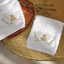 Jogo lavabo com bordado em algod�o Trussardi Limoncino 30x50cm 2 pe�as branco