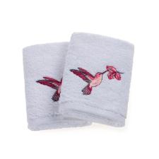 Jogo lavabo com bordado Trussardi Venere em algod�o 30x50cm 2 pe�as branco