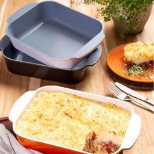 Assadeira retangular em alum�nio com revestimento cer�mico Hercules Studio 30x22cm preta PA90000-A30PR