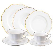 Jogo de jantar em porcelana Wolff Maldivas 42 pe�as filete ouro 18179