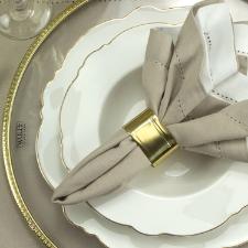 Jogo de jantar em porcelana Wolff Maldivas 42 pe�as filete ouro 18179