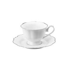 Jogo de jantar em porcelana Wolff Maldivas 42 pe�as filete prata 18178