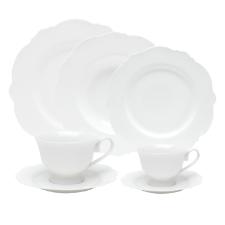 Jogo de jantar em porcelana Wolff Maldivas 42 pe�as branco 18177