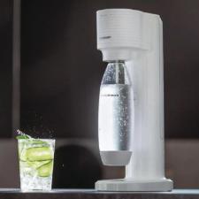 M�quina para gaseificar �gua em pl�stico Sodastream Gaia branca com cilindro e garrafa de 1 litro