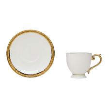 Jogo de 6 x�caras para caf� em porcelana Wolff Paddy 18055 branca e dourado 90ml