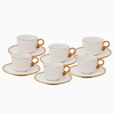 Jogo de 6 x�caras para caf� Wolff 18060 Egg branca e dourado 90 ml em porcelana