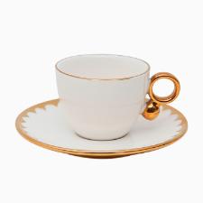 Jogo de 6 x�caras para caf� Wolff 18060 Egg branca e dourado 90 ml em porcelana