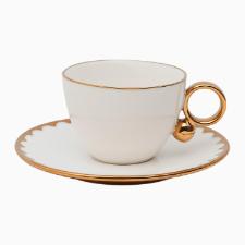 Jogo de 6 x�caras Wolff 18061 Egg branco com dourado 200 ml em porcelana