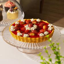 Prato para bolo com p� Wolff 20602 Bangkok 29x7,5cm em vidro