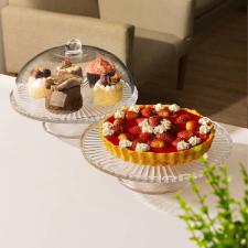 Prato para bolo com p� Wolff 20602 Bangkok 29x7,5cm em vidro