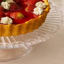 Prato para bolo com p� Wolff 20602 Bangkok 29x7,5cm em vidro