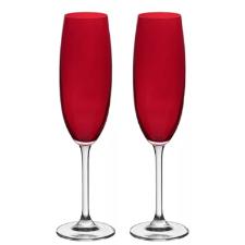 Jogo de ta�as para champanhe em cristal Bohemia Gastro 220ml 6 ta�as vermelhas 4S032/220