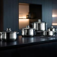 Jogo de panelas em a�o inox WMF Diadem para Indu��o 5 Pe�as prata