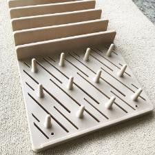 Escorredor de lou�a Hudson com tapete 60x45cm bege