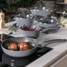 Jogo de panelas Brinox Optima 5 pe�as em alum�nio Stone: Versatilidade, design e fundo para Indu��o