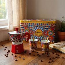 Jogo de Cafeteira Moka Bialetti Dolce & Gabbana: Kit Luxo com 2 Copos, 2 Misturadores e Lata