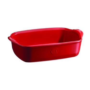 Travessa retangular em cer�mica Emile Henry 29x19cm vermelha