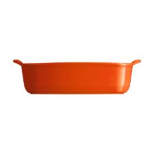 Travessa retangular em cer�mica Emile Henry 36x23cm laranja