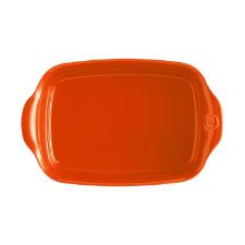 Travessa retangular em cer�mica Emile Henry 36x23cm laranja