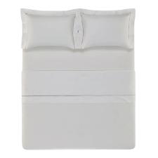 Jogo de Cama Queen 300 fios 100% Algod�o Eg�pcio Trussardi Portello Branco e Legno