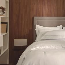 Jogo de Cama Queen 300 fios 100% Algod�o Eg�pcio Trussardi Portello Branco e Legno