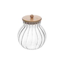 Pote em vidro com tampa bambu Wolff Classic 700ml incolor
