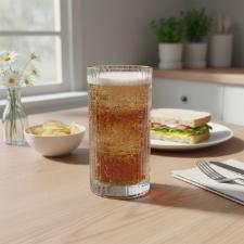Jogo de copos altos L'Hermitage Pisa 6 pe�as Cristal 370ml com borda dourada, luxo para servir
