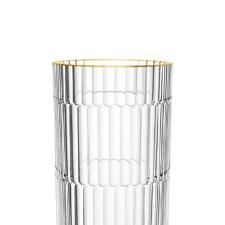 Jogo de copos altos L'Hermitage Pisa 6 pe�as Cristal 370ml com borda dourada, luxo para servir