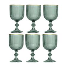 Jogo de ta�as em vidro borda dourada L'Hermitage Cameratta 365ml 6 pe�as verde