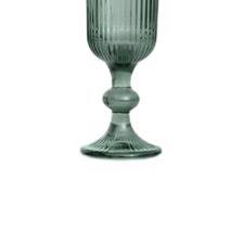 Jogo de ta�as champanhe em vidro borda dourada L'Hermitage Cameratta 160ml 6 pe�as verde