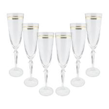 Jogo de ta�as champanhe cristal ecol�gico Elizabeth 200ml 6 pe�as gold rim
