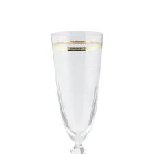 Jogo de ta�as champanhe cristal ecol�gico Elizabeth 200ml 6 pe�as gold rim