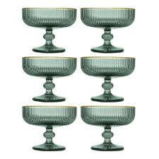 Jogo de ta�as sobremesa em vidro borda dourada L'Hermitage Cameratta 310ml 6 pe�as verde