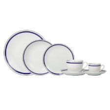 Jogo de Jantar em porcelana Silver Rim L'Hermitage Tr�s Classique 42 pe�as azul