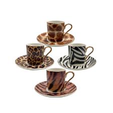 Jogo de x�caras caf� new bone china com borda dourada L'Hermitage Aretha 90ml 4 pe�as