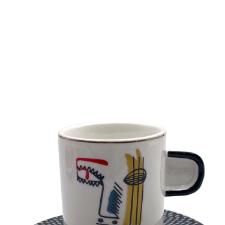 Jogo de x�caras ch� new bone china com borda dourada L'Hermitage Faces 200ml 4 pe�as