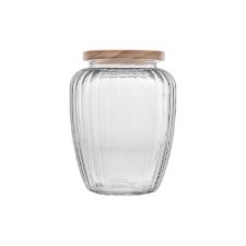 Porta mantimento em vidro com tampa de pinus Wolff 2,4 litros incolor