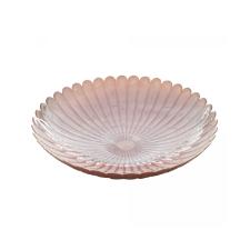 Centro de mesa em vidro Wolff Ibis Rose 40cm x 8,5cm colorido