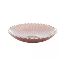 Centro de mesa em vidro Wolff Ibis Rose 40cm x 8,5cm colorido