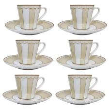 Jogo de x�caras de caf� em porcelana Noritake Carnivale champanhe 6 pe�as