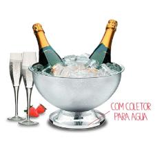 Champanheira em a�o inox Brinox Lyon capacidade 6 litros com coletor e sem grade
