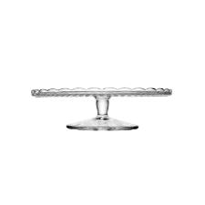 Prato para bolo com p� Wolff Bangkok 29x21cm vidro, boleira elegante e incolor com tampa protetora